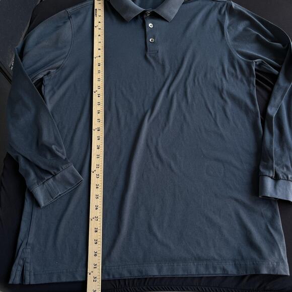 Straight Down Polo Shirt Mens XL Gray Long Sleeve Pullover B Logo Golf Casual - Picture 8 of 8